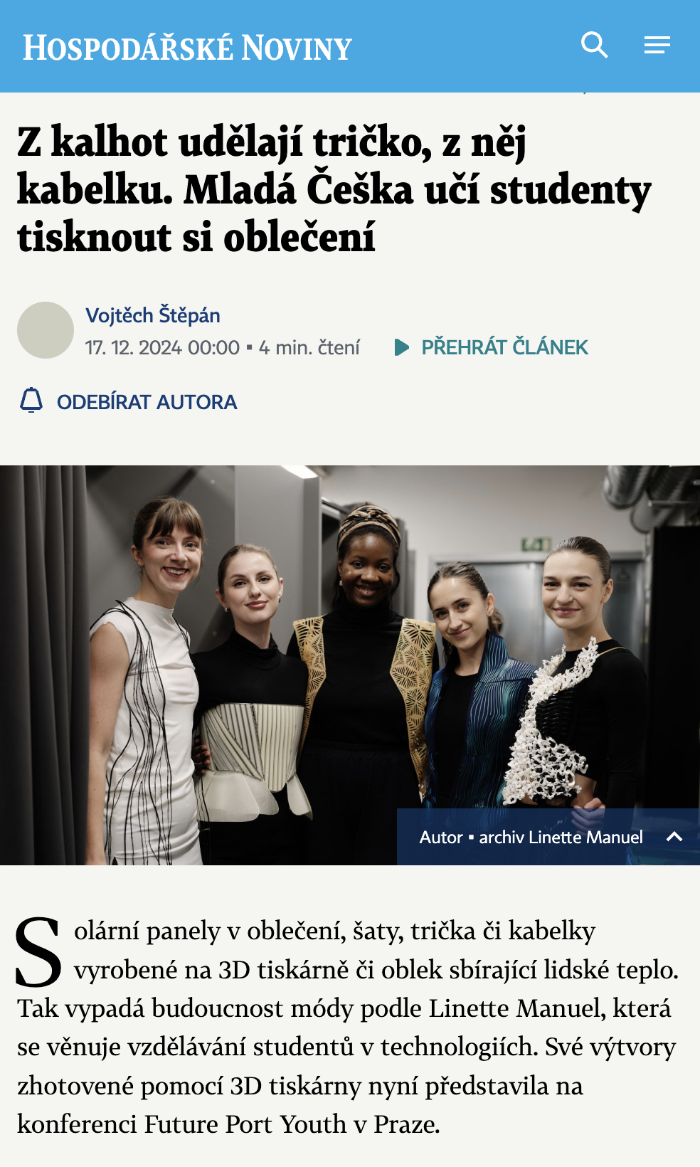 Hospodářské noviny – Z kalhot udělají tričko